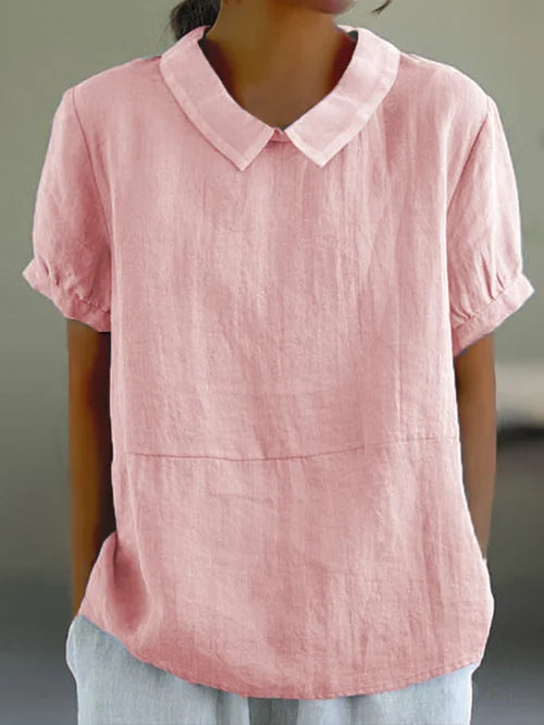 WW | Weiche Baumwoll-Leinen-Bluse für Damen