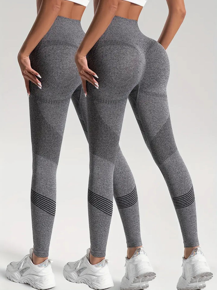 W&W Mode | 2 Stk. Sport Leggings für Yoga und Fitness Einfarbige Farbe mit Hohem Stretch.