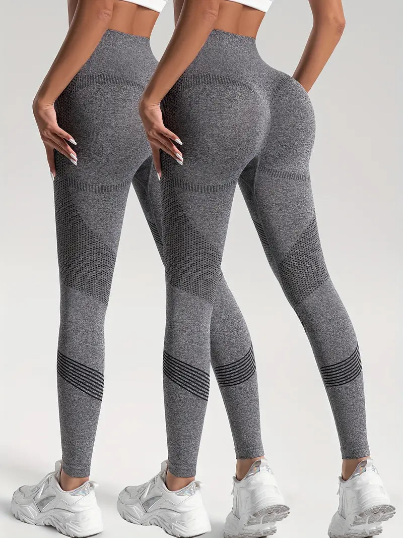 WW | 2 Stk. Sport Leggings für Yoga und Fitness Einfarbige Farbe mit Hohem Stretch.