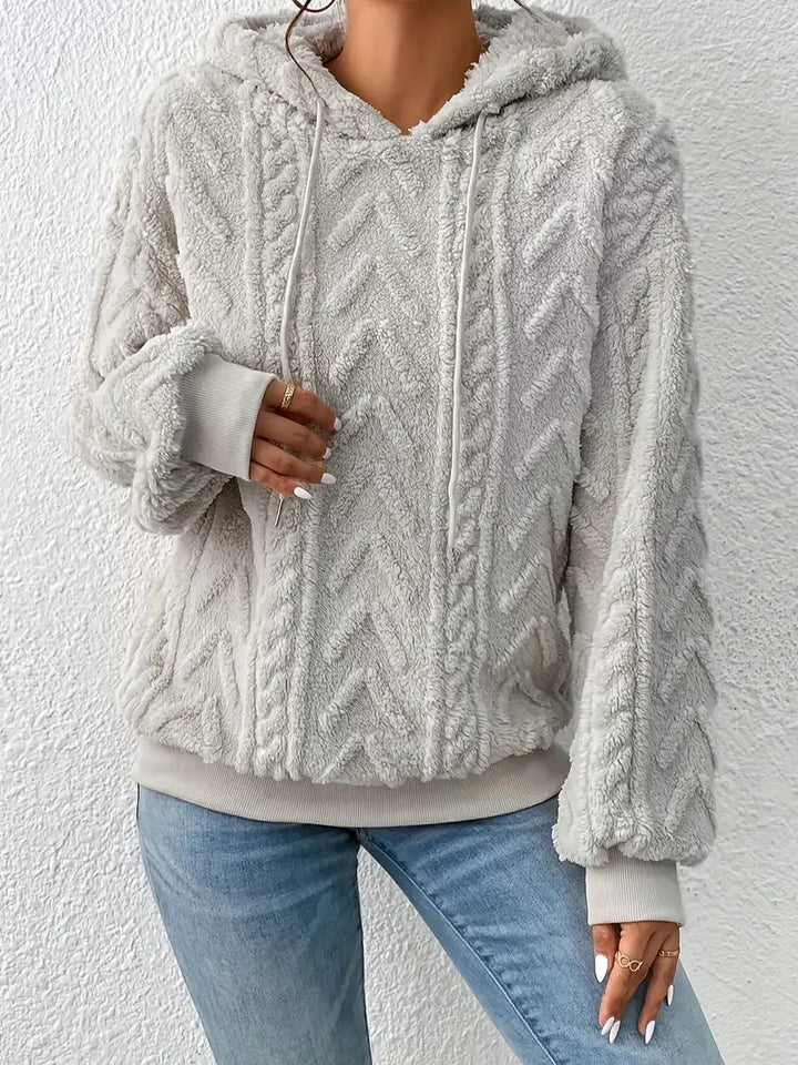 W&W Mode Sweater | Stylischer weicher Teddy-Fleece-Kapuzenpullover für Frauen
