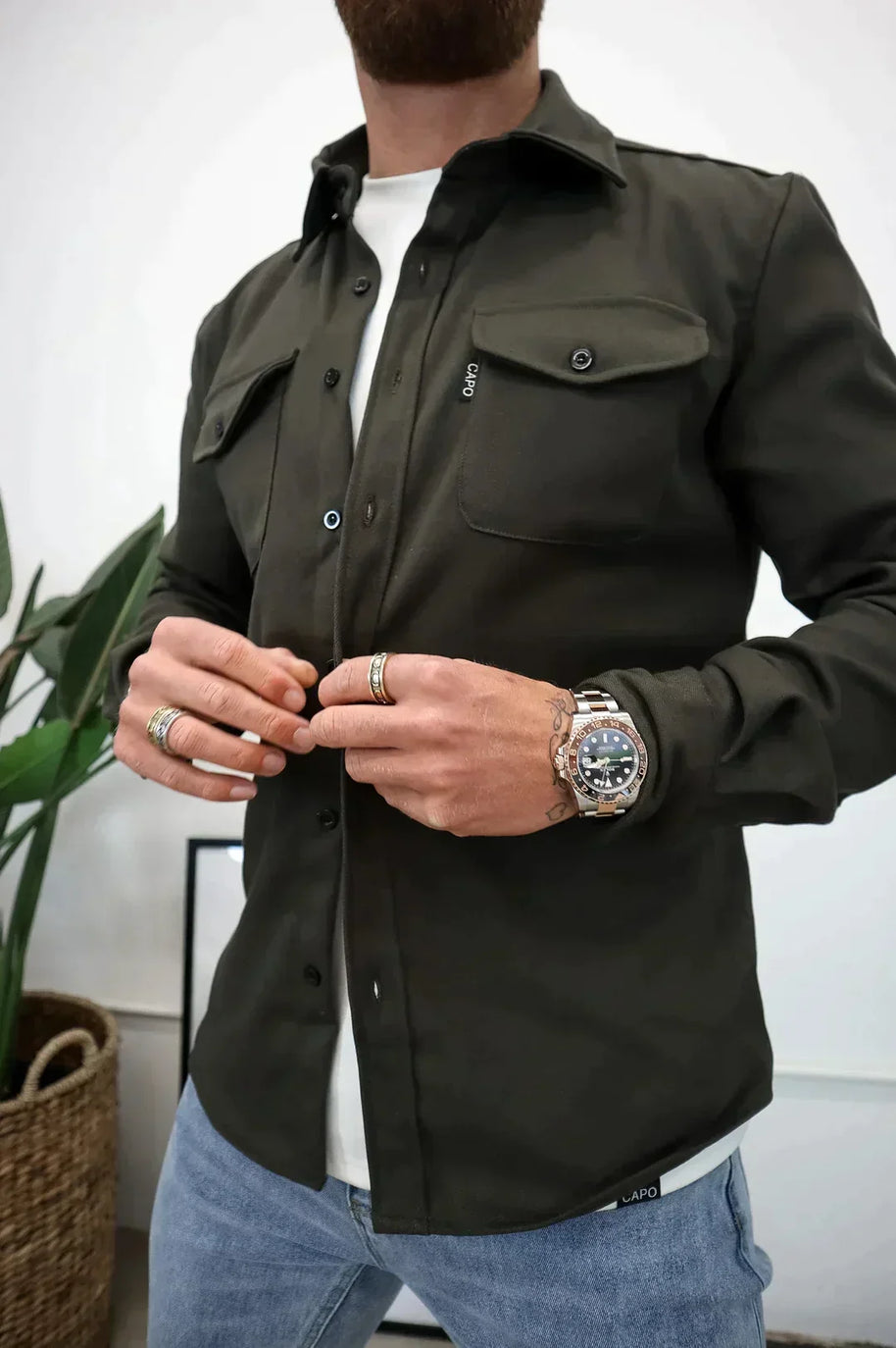 WW | Premium-Jacke mit Knopfverschluss für Herren | Stylische und bequeme Jacke