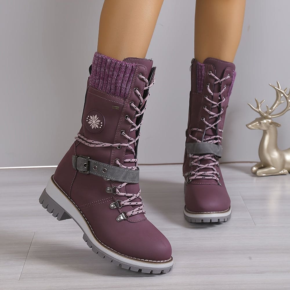 W&W Mode - Elegante Gestrickte Thermo-Stiefel