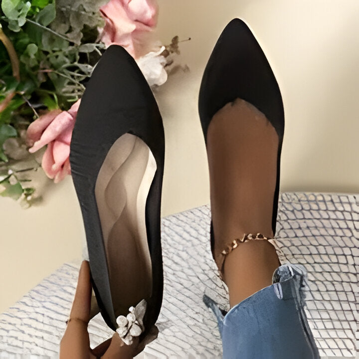 W&W Mode | Damen Mode Flache Schuhe, Lässig Pointed Toe Knit Flats