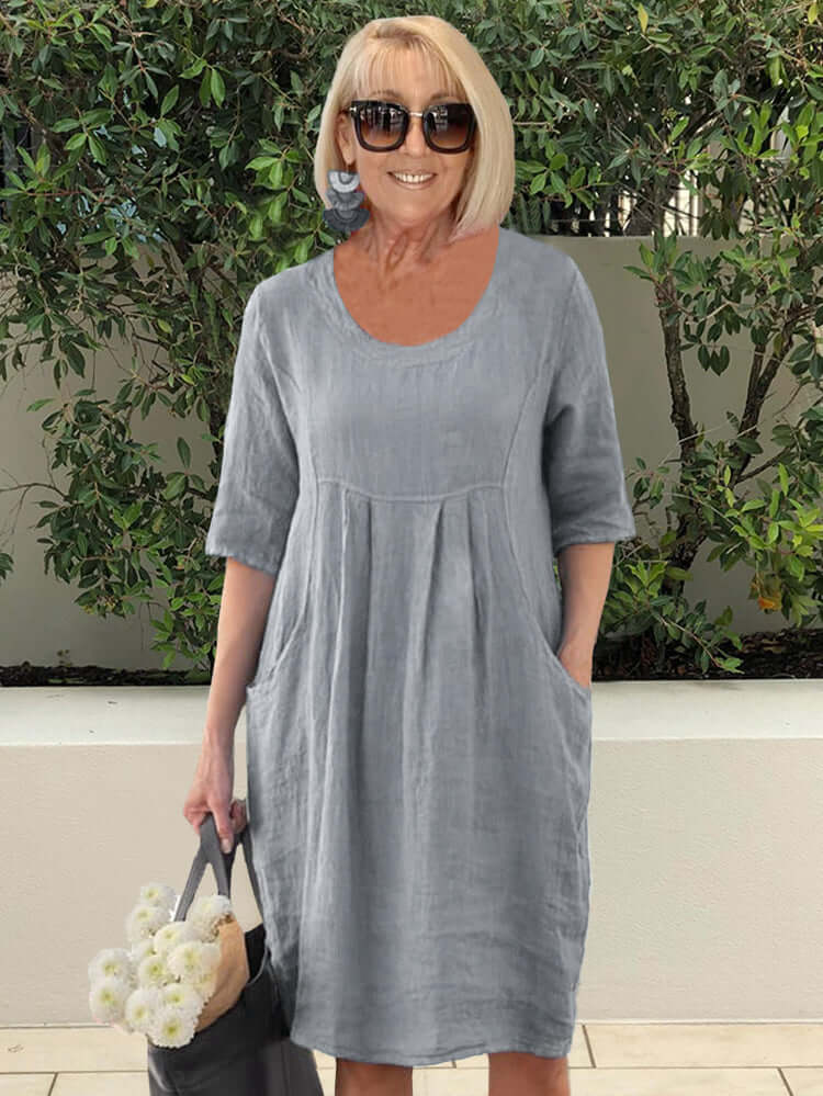 WW | Pocket Strand Tunika Kleid Übergröße