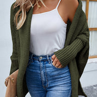 WW | Eleganter Herbst Strickcardigan mit Dolmanärmeln für Frauen