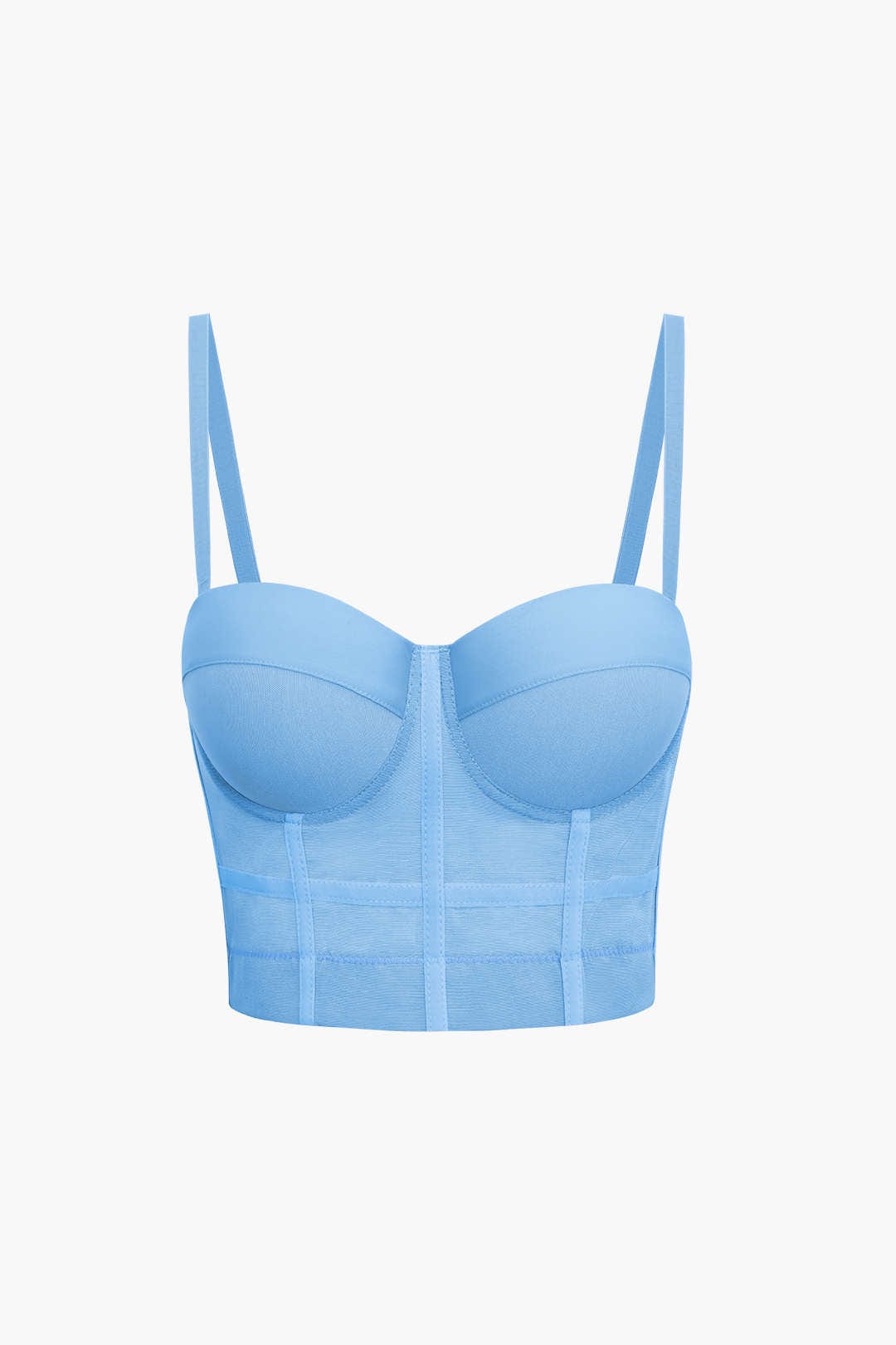 W&W Mode | Figurbetontes Bustier Top Mit Bügel Cups Und Transparenter Mesh Struktur