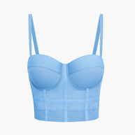 WW | Figurbetontes Bustier Top Mit Bügel Cups Und Transparenter Mesh Struktur