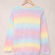 WW | Gradient Offene Vorderseite Fallendes Schulter Cardigan