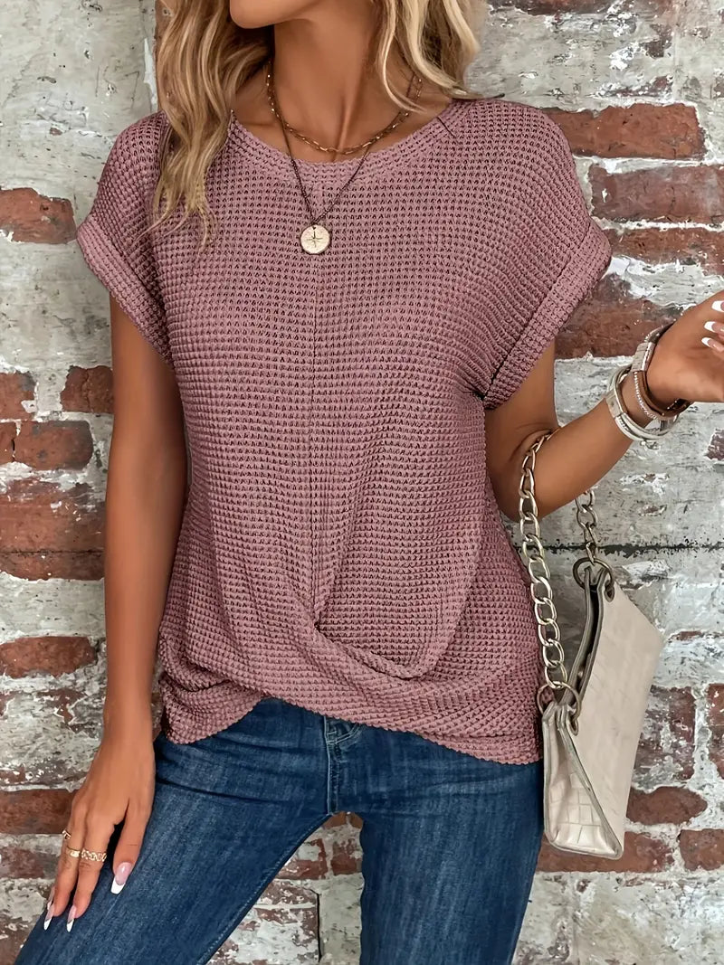 W&W Mode | Geknotet gestrickter Top mit Front für Damen