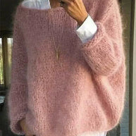 Buntfarbener Off-Shoulder-Pullover