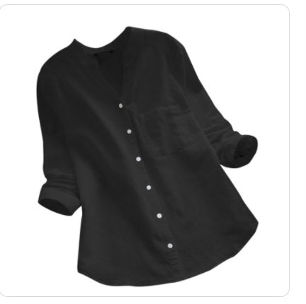 WW | Lässiges, Lockeres Hemd Aus Leinen Baumwolle