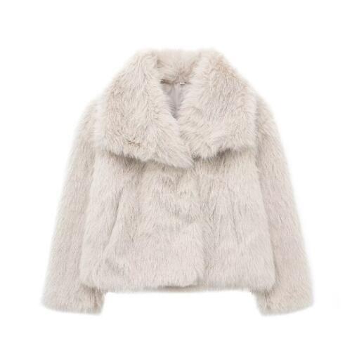 W&W Mode - Damen Herbst, Winter Pelz Mantel Imitation