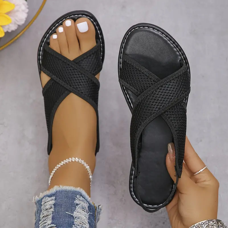 WW | Leichte Tese, Komfortable Sandalen Mesh mit Kreuzriemen
