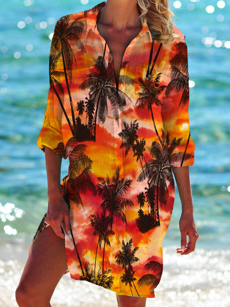WW | Mantel Hemd Badeanzug Strickjacke Damenbekleidung Print Urlaub Strandhemd