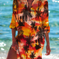 WW | Bikini Jacke Shirt Badeanzug Strickjacke Damenbekleidung Druck Urlaub Strandshirt