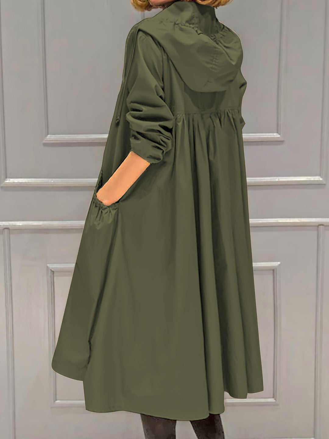 W&W Mode | Damen Lässig Lange Jacke Mit Kapuze Und Reißverschluss