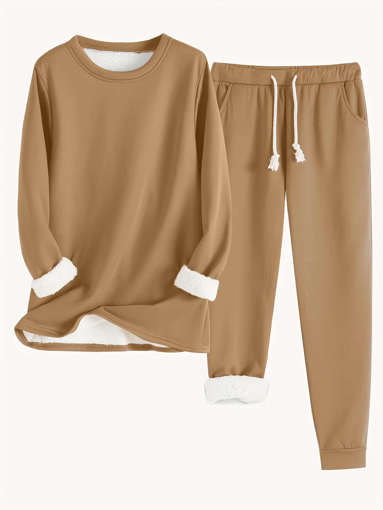 WW | Stilvolle Winter Casual Thermische Sweatshirt- und Jogginghose-Set für Frauen