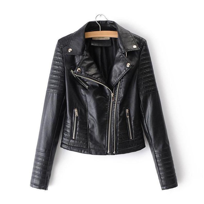 WW - Revers Reißverschluss Slim Fit Lederjacke