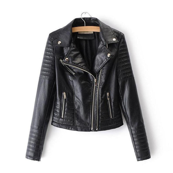 WW - Revers Reißverschluss Slim Fit Lederjacke