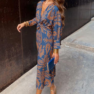 WW | Bohemian Maxikleid mit Tiefem V-Ausschnitt für Damen