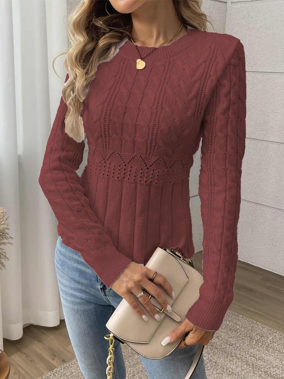 WW | Gestrickter Damenpullover - Luxus Strickmuster mit bequemem Schnitt
