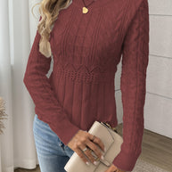 WW | Gestrickter Damenpullover - Luxus Strickmuster mit bequemem Schnitt