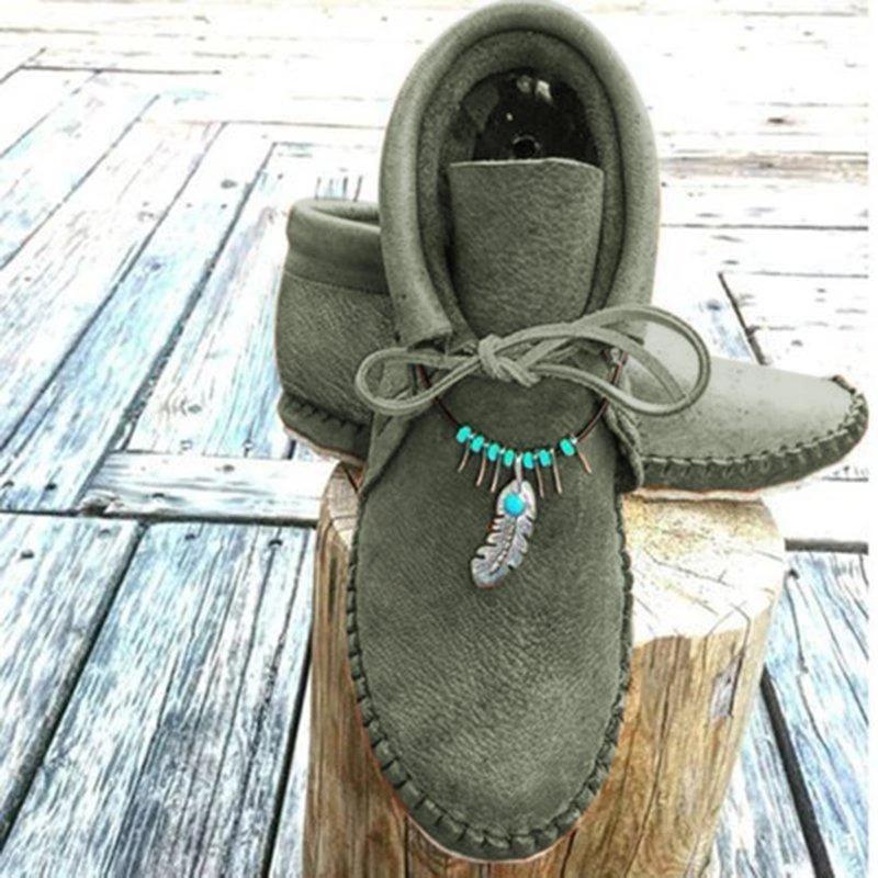 Damen Stiefel aus veganem Leder mit rutschfester Gummisohle