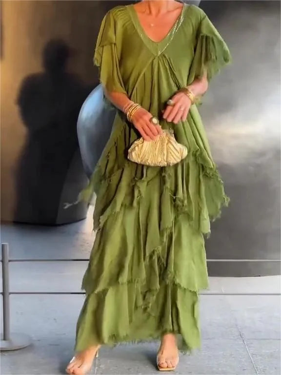 WW | Elegantes Maxikleid mit Tiefem Ausschnitt