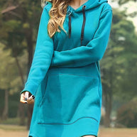 WW - Rotes Kapuzen Sweatshirtkleid mit Taschen