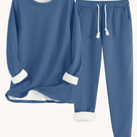 WW | Stilvolle Winter Casual Thermische Sweatshirt- und Jogginghose-Set für Frauen