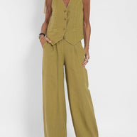 WW | Knopfwesten- und Weitbein-Hosen-Set