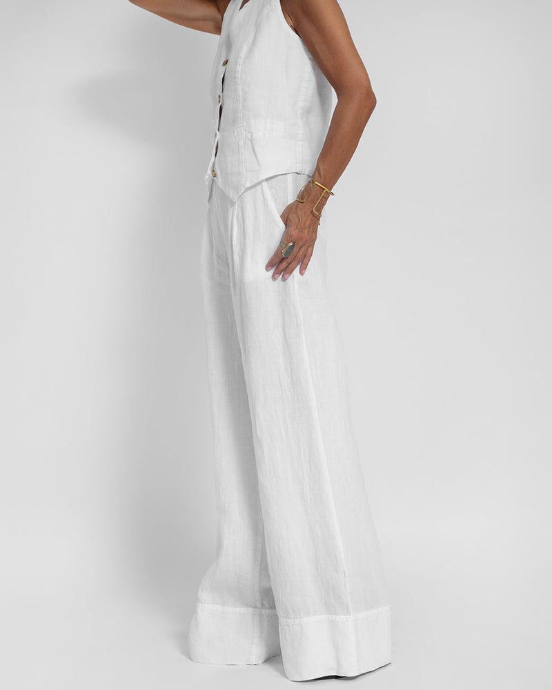 WW | Damen Elegantes 2-teiliges Leinenset
