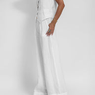 WW | Damen Elegantes 2-teiliges Leinenset
