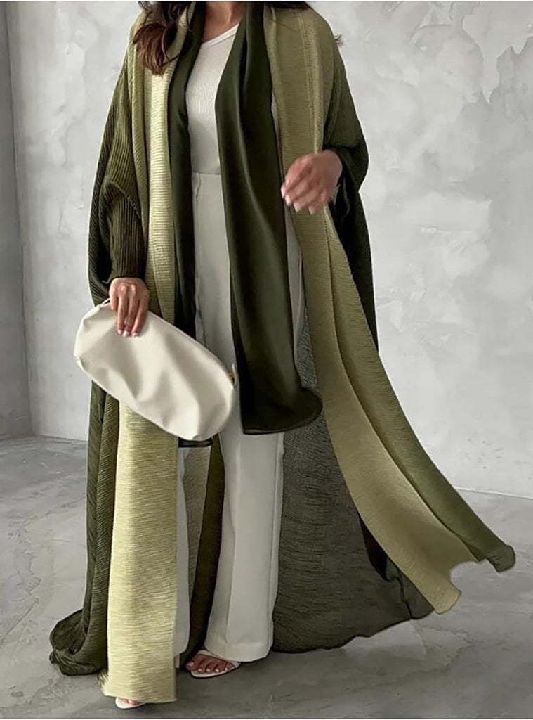 WW | Plissierter Trenchcoat Damen, Trend Herbst Farbverlauf, Weite Passform