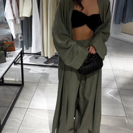 WW | Leinen Kimono Und Hosen Satz