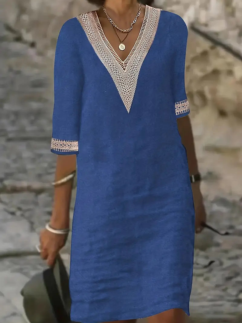 Casalina™ – Luftiges Leinen-Sommerkleid mit Stick-Details