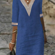 Casalina™ – Luftiges Leinen-Sommerkleid mit Stick-Details