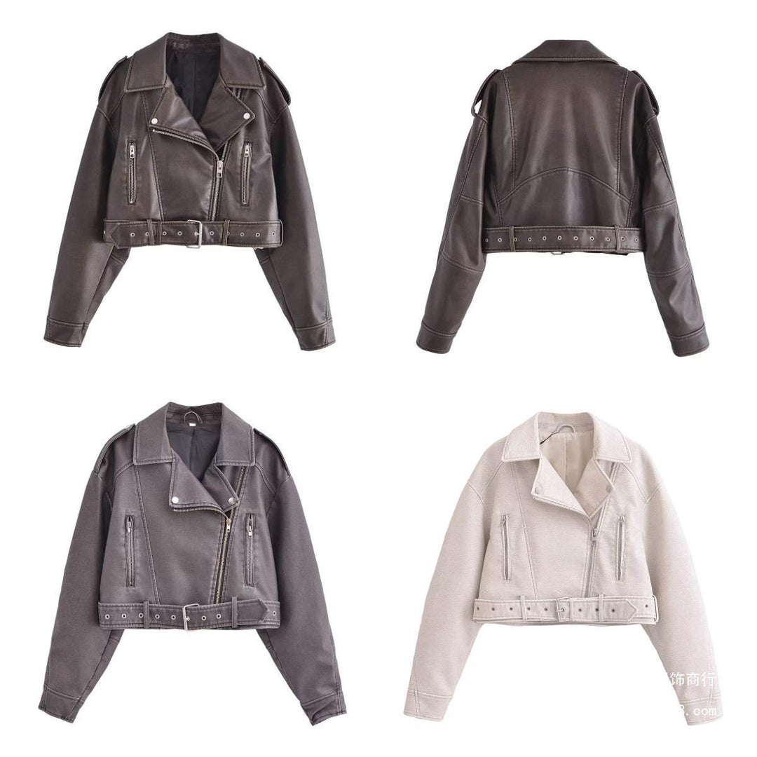 W&W Mode | Waschbare, Farbverlaufende Lederjacke Für Damen*