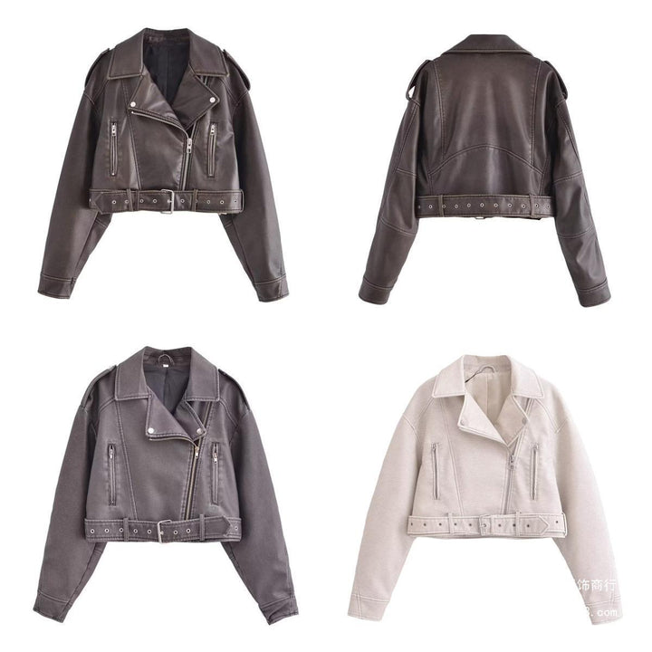 W&W Mode | Waschbare, Farbverlaufende Lederjacke Für Damen*