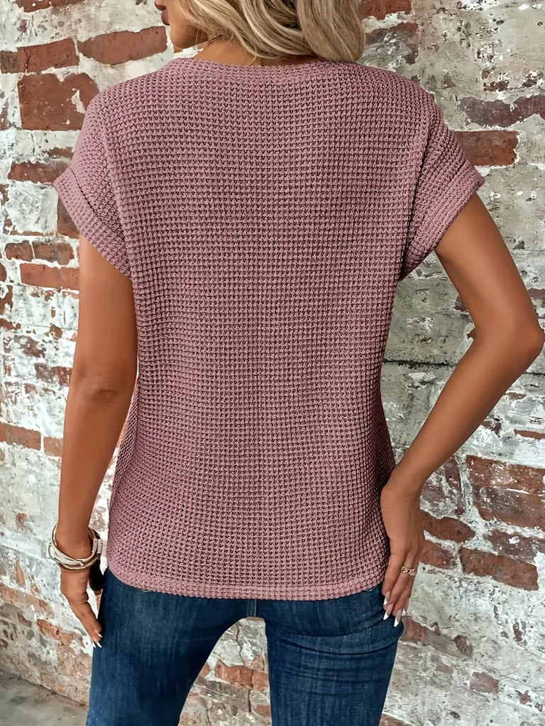 WW | Geknotet gestrickter Top mit Front für Damen