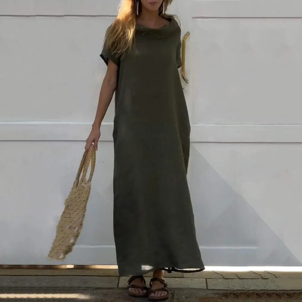 W&W Mode | Leinenkleid Mit Elegantem Kragen