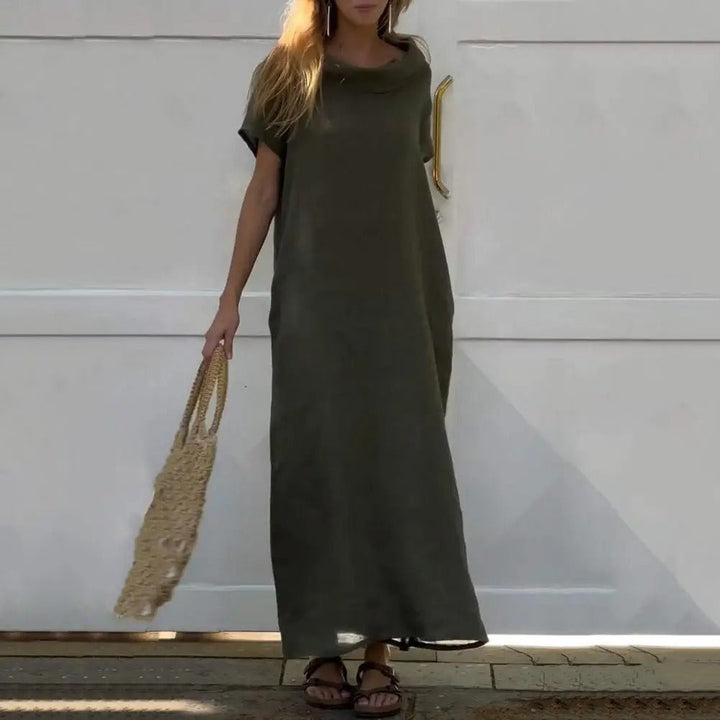 W&W Mode | Leinenkleid Mit Elegantem Kragen
