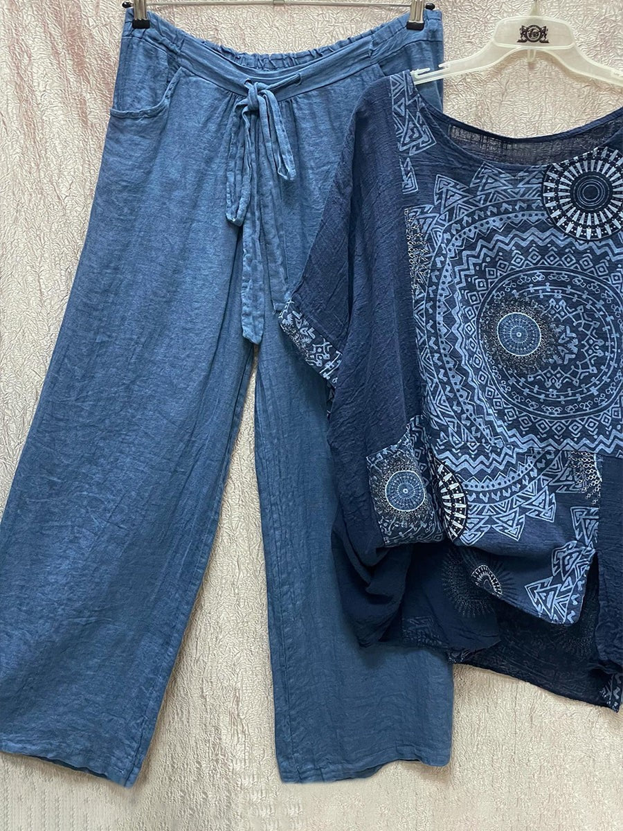 WW | Zweiteiliges Set mit Losem Bohemian-Druck