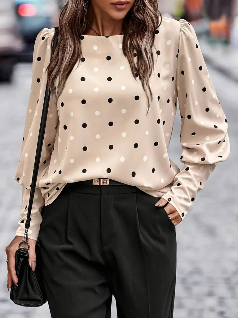 WW | Damenbluse mit Gepunktetem Druck