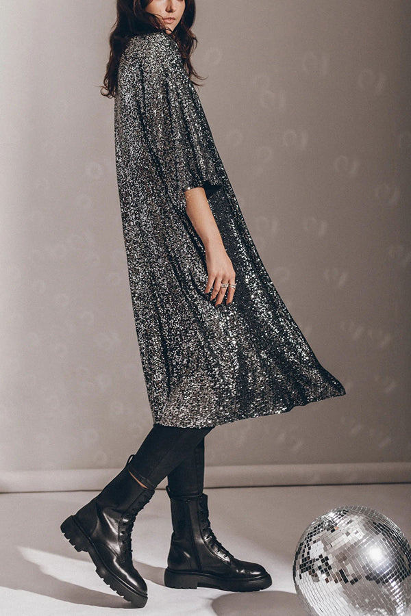 W&W Mode | Disco Glamour Pailletten Glockenärmel Kimono