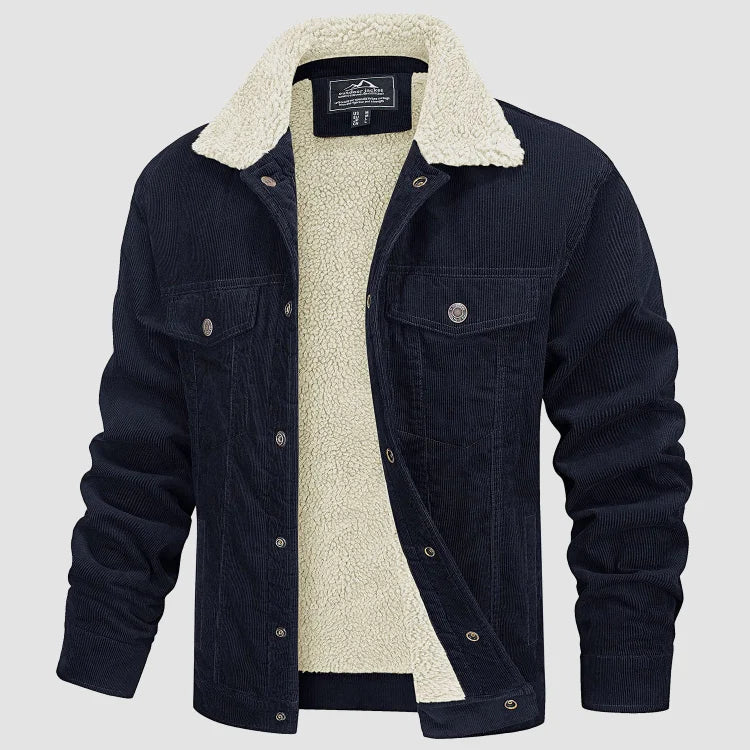WW | Herren Winterjacke mit Knopfleiste und Kragen Design