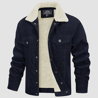 WW | Herren Winterjacke mit Knopfleiste und Kragen Design