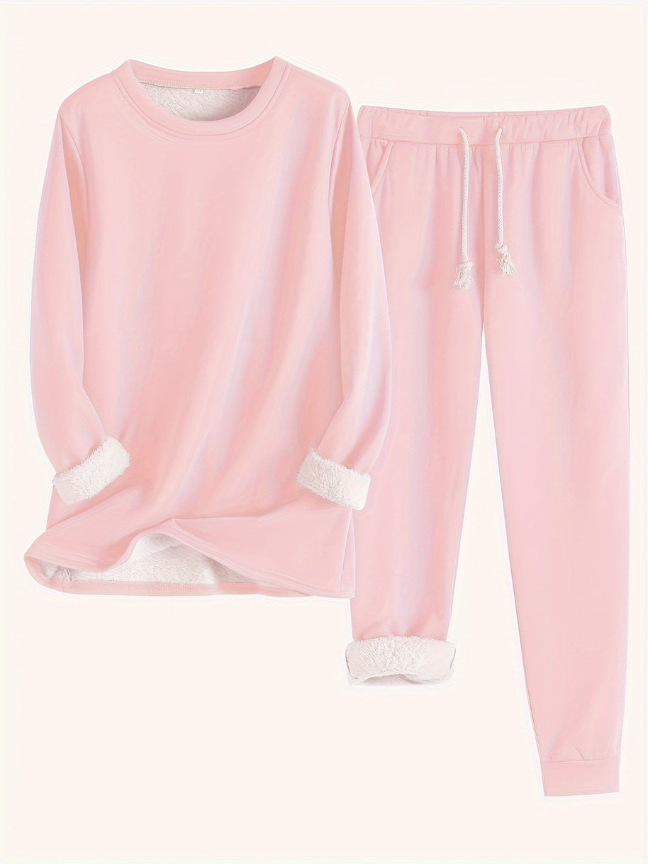 WW | Stilvolle Winter Casual Thermische Sweatshirt- und Jogginghose-Set für Frauen
