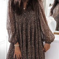 WW | Traum Tage Leopardenprint Babydoll Mini Kleid