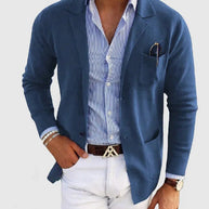 WW | Herren Strickjacke Mit Lässigen Knöpfen, Taschen Und Reverskragen, Einfarbig, Langärmelig